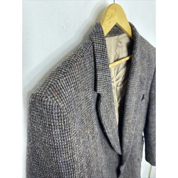Harris Tweed Moores Men 44 Wool BrownBlazer Sports Coat